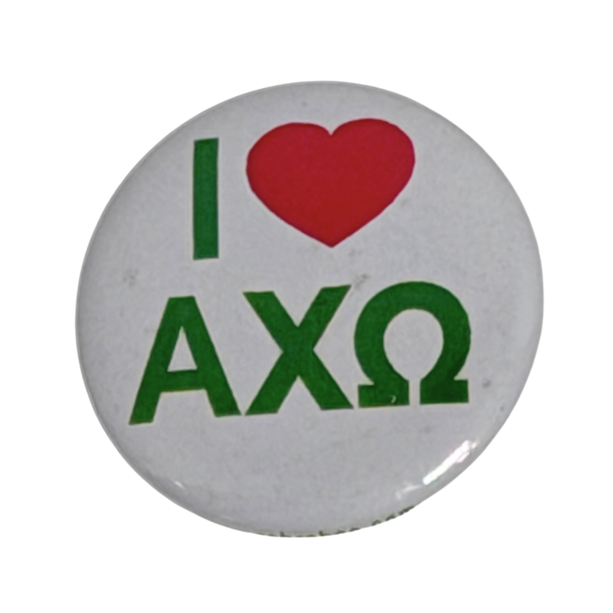 Alpha Chi Omega I Love Button