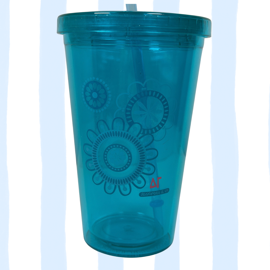 Delta Gamma Floral Blue Tumbler