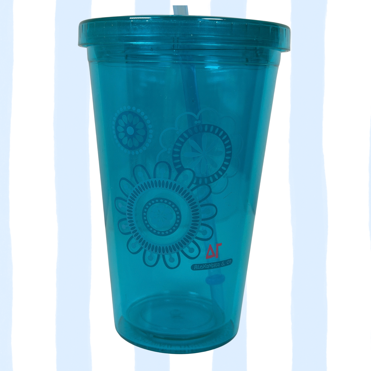 Delta Gamma Floral Blue Tumbler