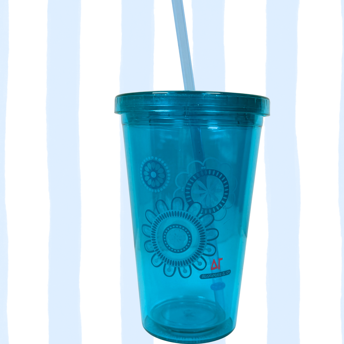 Delta Gamma Floral Blue Tumbler