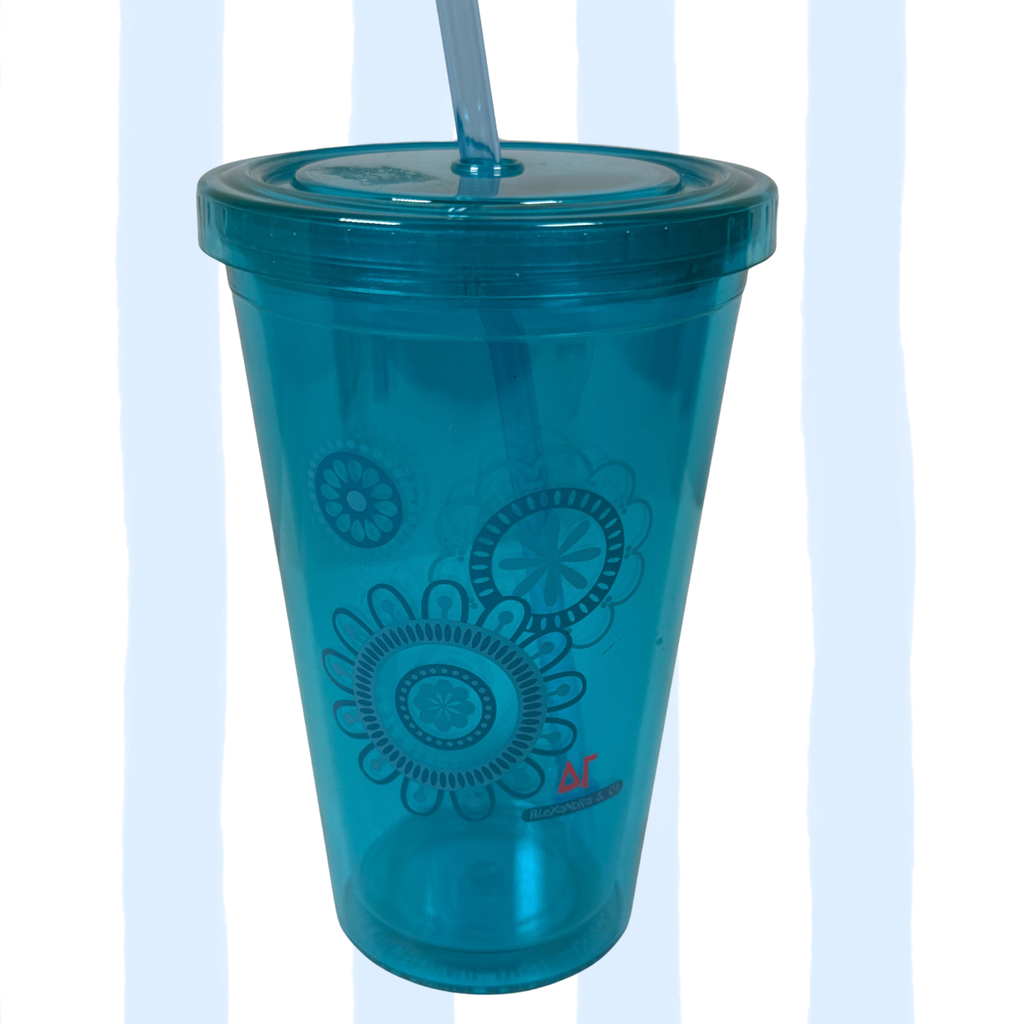 Delta Gamma Floral Blue Tumbler
