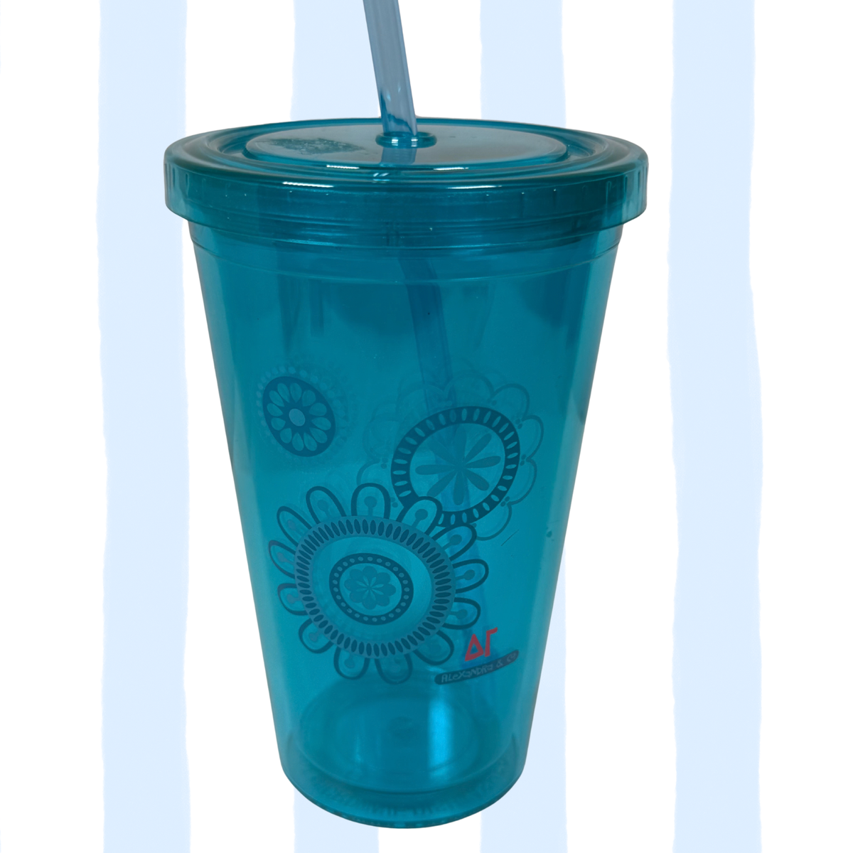 Delta Gamma Floral Blue Tumbler
