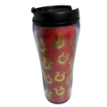 Alpha Chi Omega Red & Gold Lyre Travel Tumbler