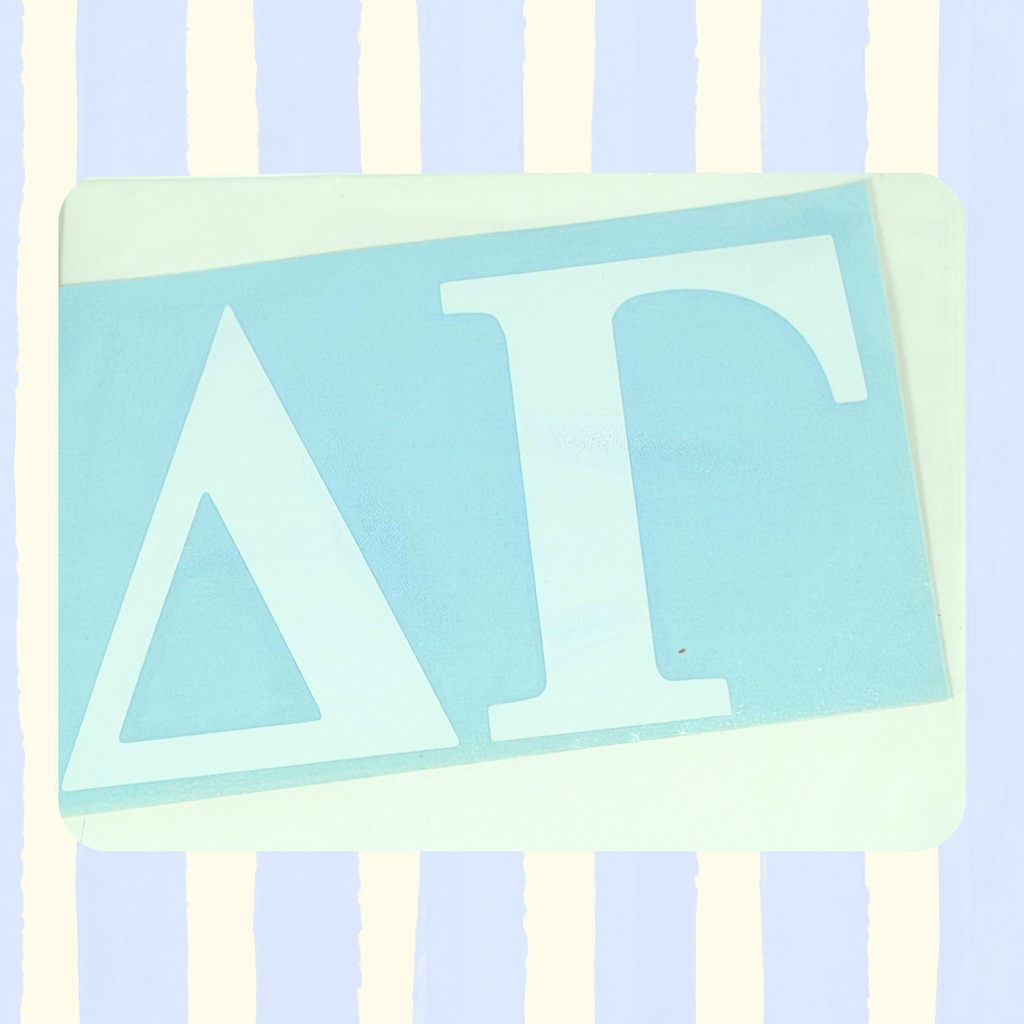 Delta Gamma Letters White Decal