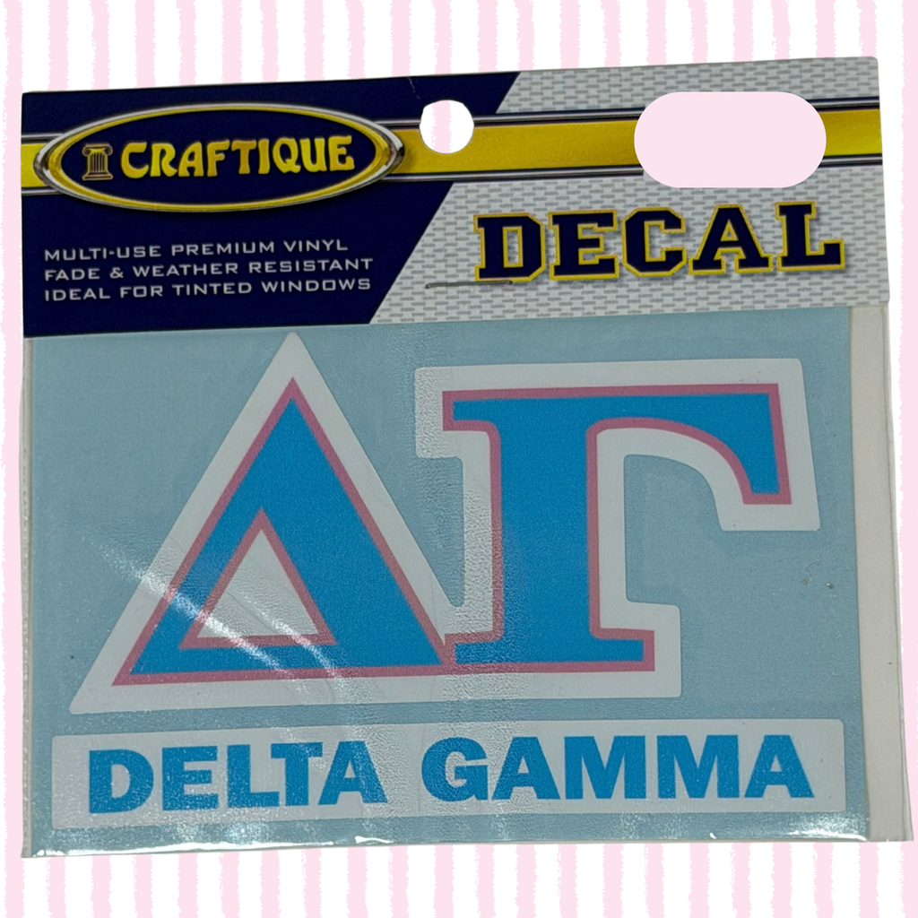 Delta Gamma Pink and Blue Decal
