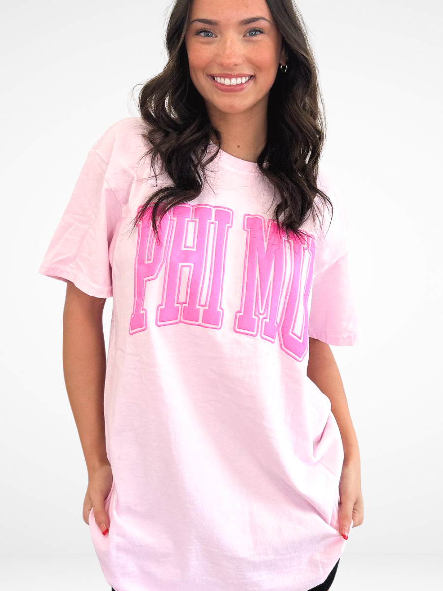 Sorority Varsity Arch Puff Tee