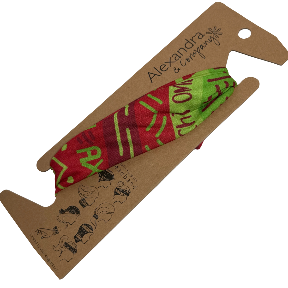 Alpha Chi Omega Red & Green Fabric Headband