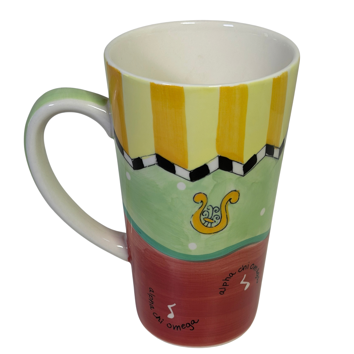 Alpha Chi Omega Ceramic Painted Tall Mug