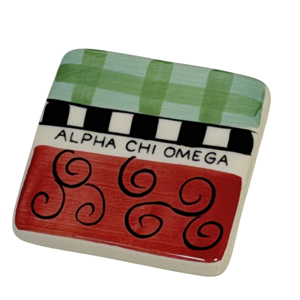 Alpha Chi Omega Ceramic Painted Magnet
