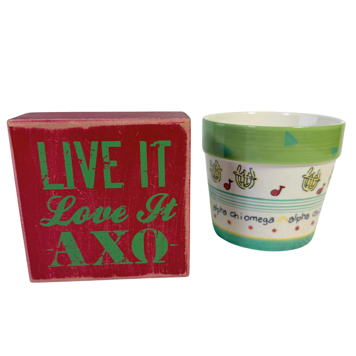 Alpha Chi Omega Ceramic Planter