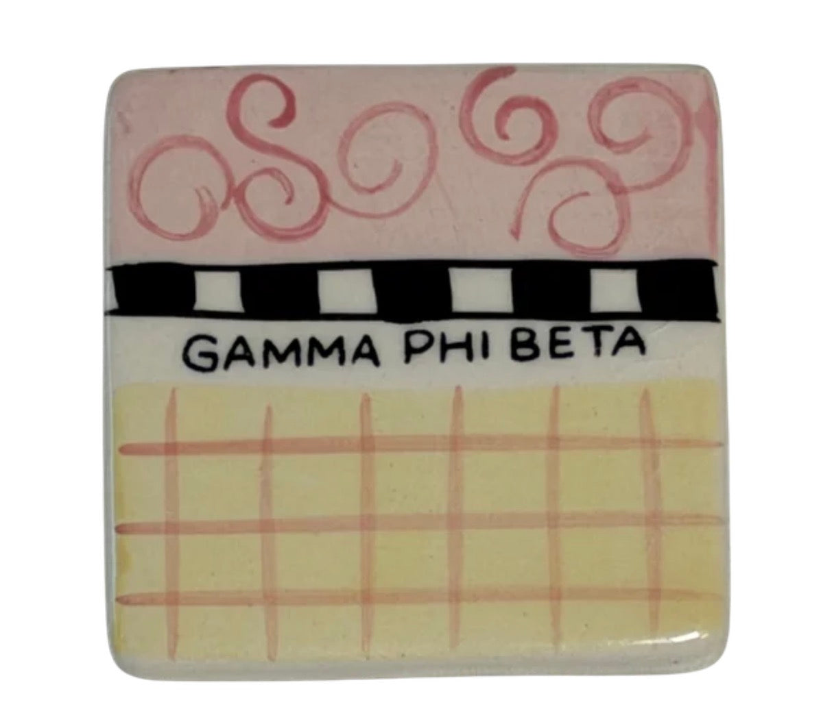 Gamma Phi vintage ceramic magnet