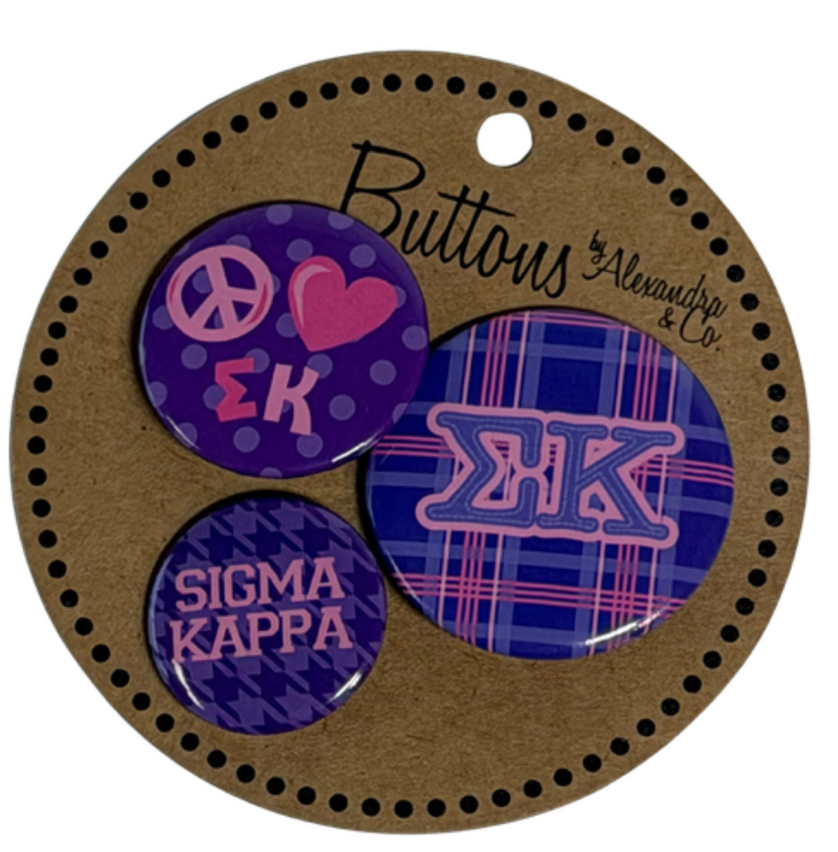 Sigma Kappa Peace & Love Button Pack